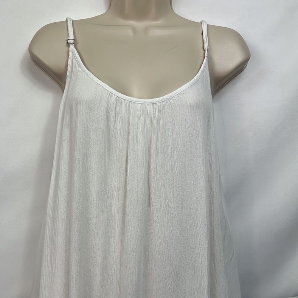 Elan white crimped strappy cover up slip dress EUC size small - Picture 5 of 14